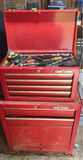 Craftsman red tool chests with assorted hand tools - thumbnail 1 of 10