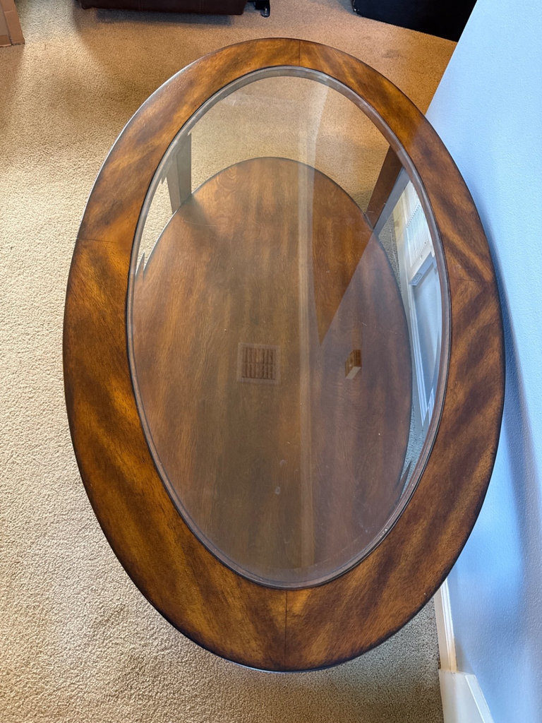 Oval Wood and Glass Coffee Table - image 2 of 3