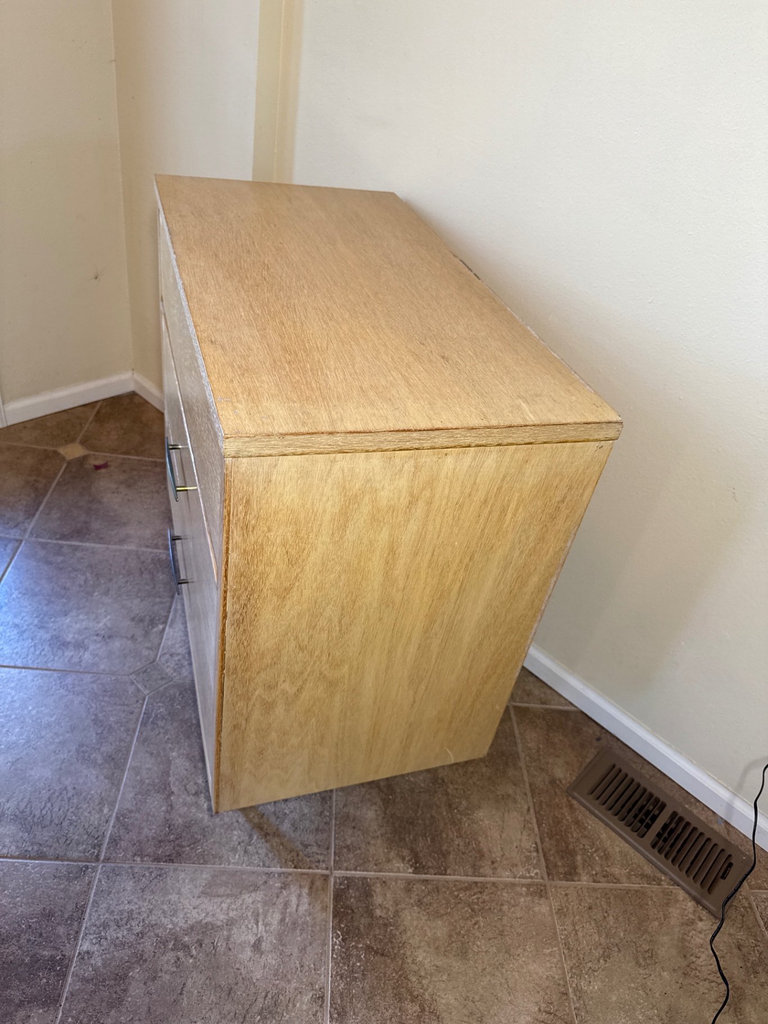 MCM Light oak veneer 3-drawer dresser with tapered legs - image 1 of 5
