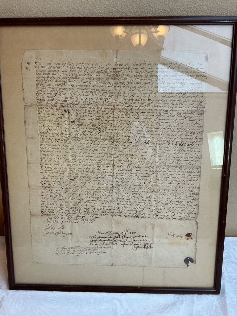 A framed Deed of Land from 1719 - image 1 of 7