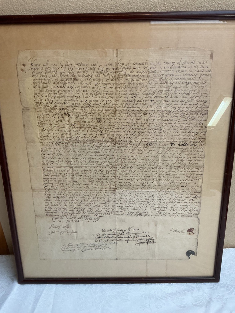 A framed Deed of Land from 1719 - image 3 of 7