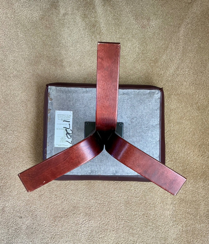 Danish Leather recliner with matching ottoman, As IS - image 3 of 10
