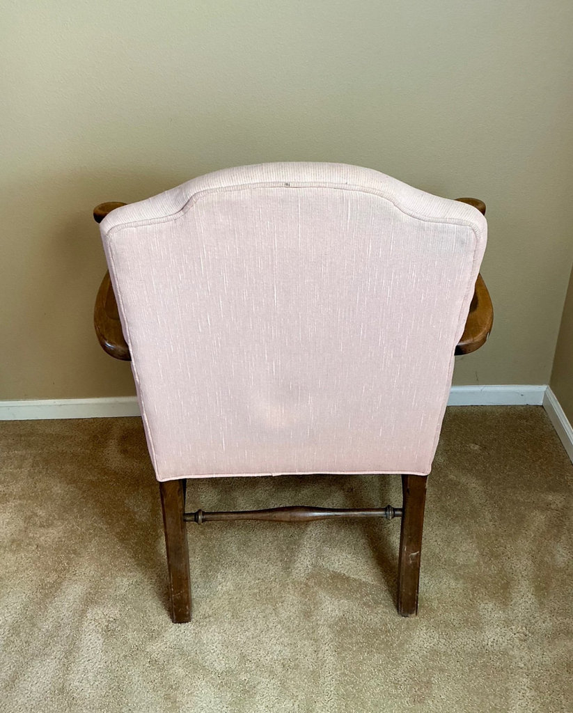 Two vintage upholstered armchairs with carved wood frames - image 8 of 9