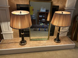 Olive Shadow Box Wall Mirror & 2 Table Lamps - thumbnail 1 of 6