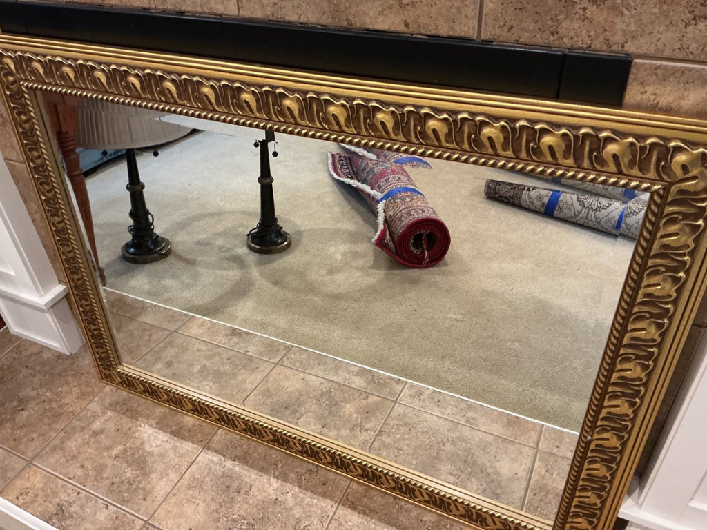 Large Gold Frame Wall Mirror - image 3 of 4
