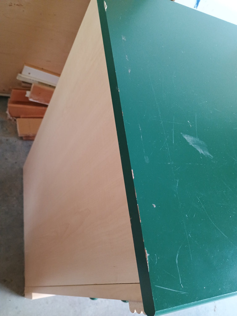 Two-column six-drawer dresser with green top - image 8 of 9