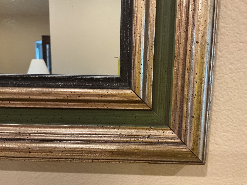Gold & Olive wood framed wall mirror - image 2 of 3