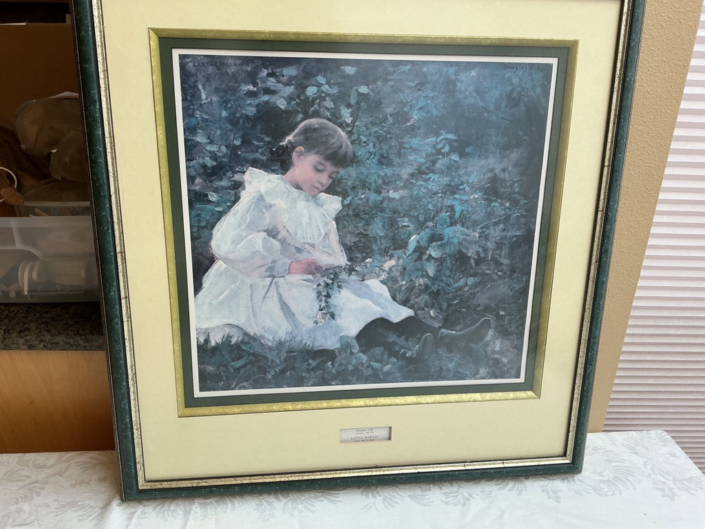 Two Framed Vintage Prints featuring Young Girls - image 5 of 6