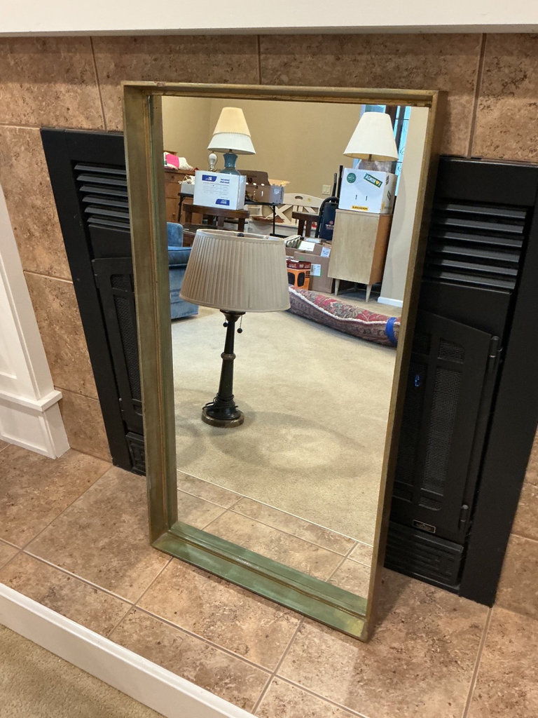 Olive Shadow Box Wall Mirror & 2 Table Lamps - image 2 of 6