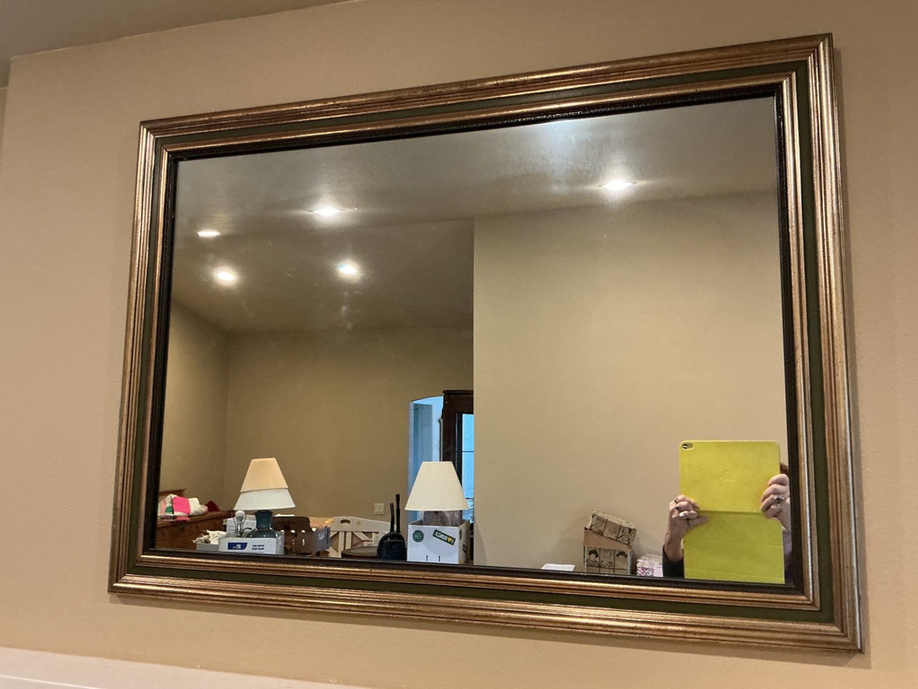 Gold & Olive wood framed wall mirror - image 3 of 3
