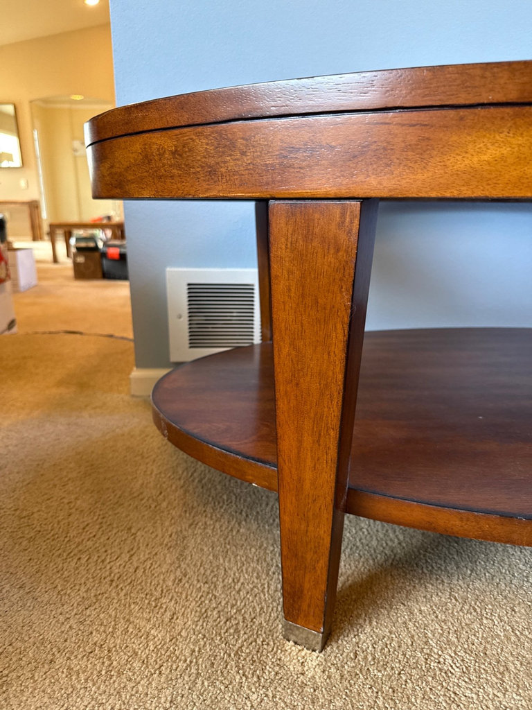 Oval Wood and Glass Coffee Table - image 3 of 3