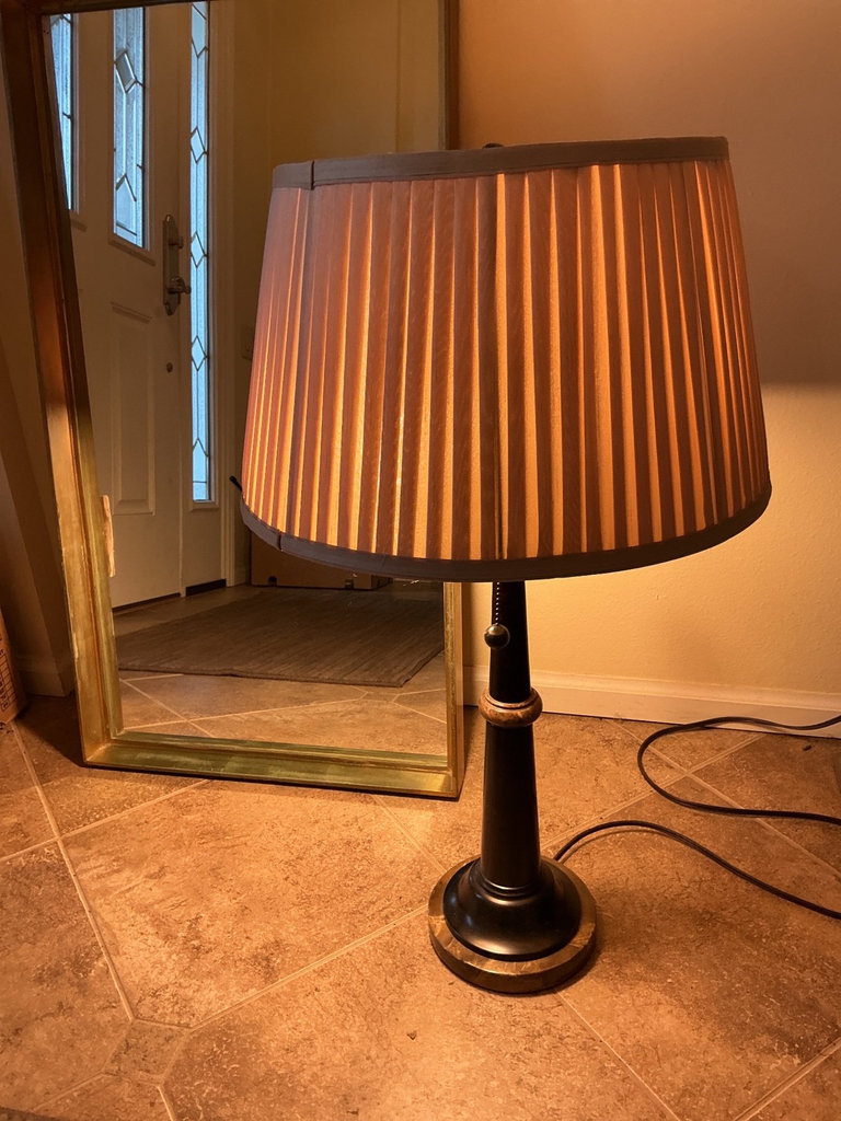 Olive Shadow Box Wall Mirror & 2 Table Lamps - image 4 of 6