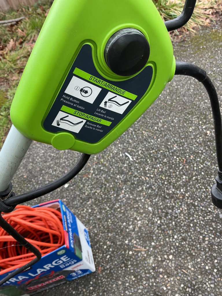 Green Works Lawn Mower,electric, long ext. cord - image 4 of 5