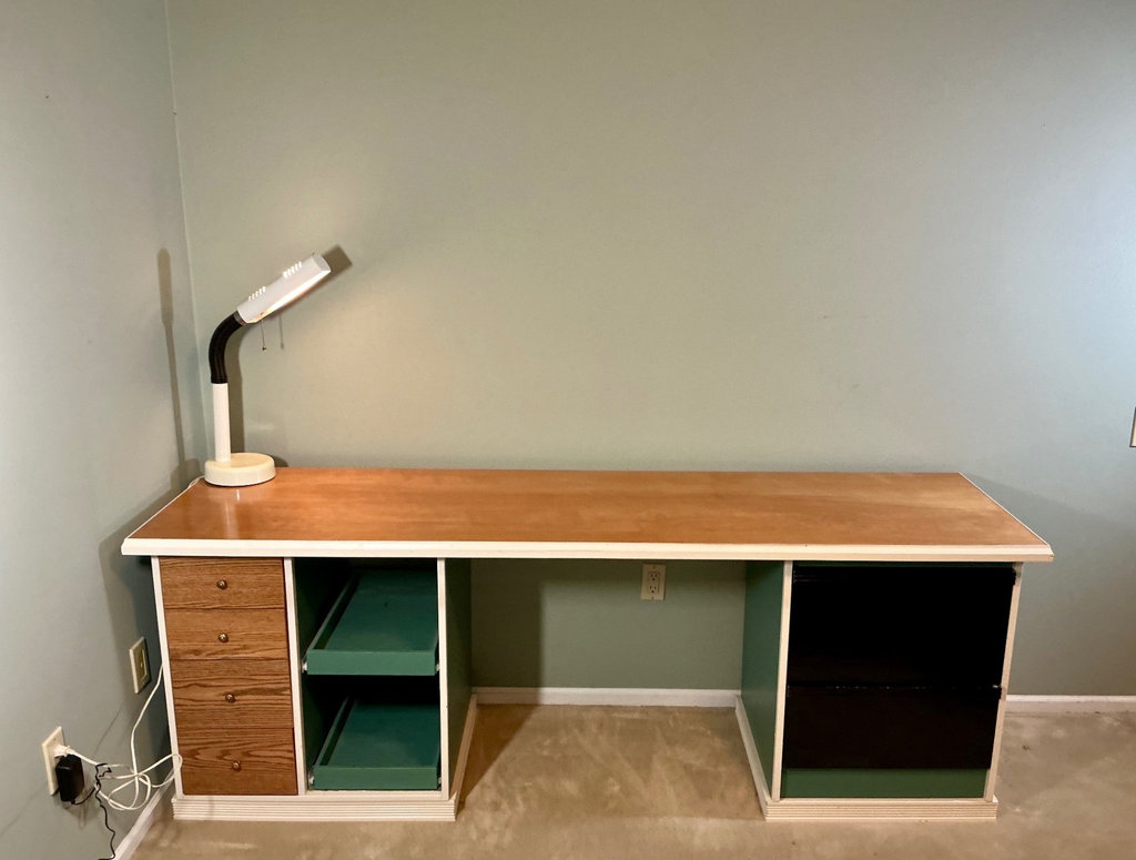 Wood-top Desk with Lamp - image 1 of 6