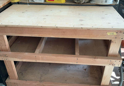 Rolling Wood Work Bench - Image 1 of 4