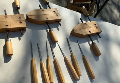 Wooden Hand Screw Clamps and Wood-Handled Chisels - Image 1 of 4