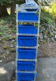 Steel Rolling Rack, Blue Containers - thumbnail 2 of 3