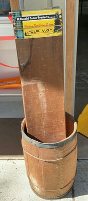 Vintage Cedar Planks And Barrel - Image 1 of 3