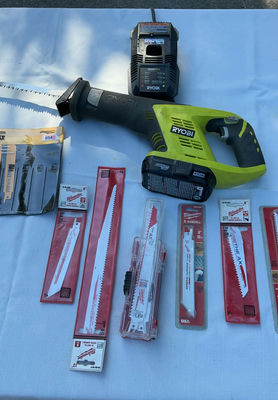 Ryobi Cordless Sawzall, Flashlight And Blades - Image 1 of 7