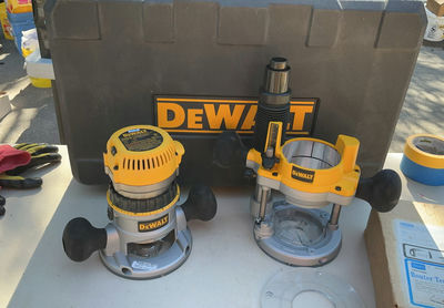 DeWalt DW618 Router with Bases and Craftsman Router Template Set - Image 1 of 9