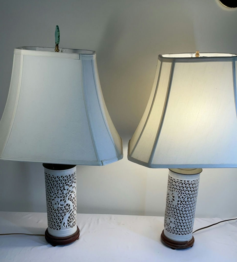 Two Mid-century Chinoiserie Lamps - image 1 of 7