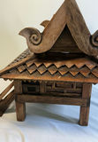 Carved wooden miniature temple with two animal figurines - thumbnail 7 of 10