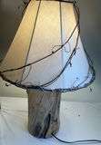 Vintage Bamboo Umbrella stand & umbrellas, wood trunk base lamp - thumbnail 4 of 8