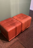 Two Leather Ottomans - thumbnail 1 of 3