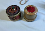 Burmese Black Lacquer pot with carved elephant handle on lid, ceramic Asian stamps - thumbnail 6 of 11