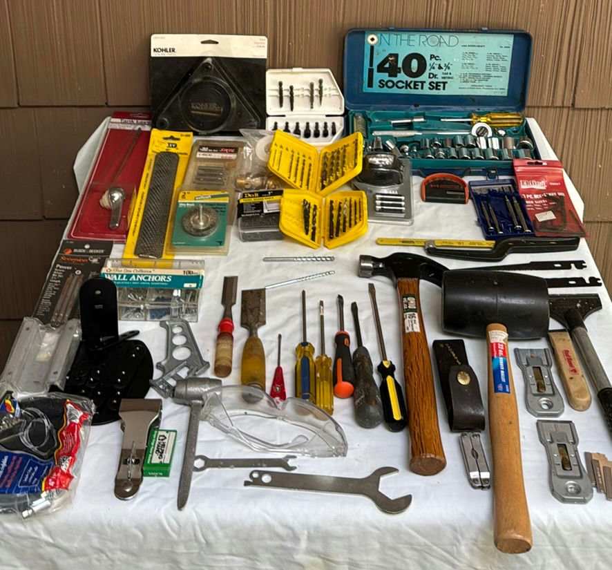Assorted hardware tools and fasteners - image 1 of 7