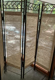 Bamboo And Fabric Vintage room Divider - thumbnail 1 of 4