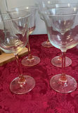 Glassware set with tall decanter on wooden stand, pitcher, and stemmed glasses - thumbnail 2 of 4