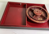 Asian MCM Red Lacquer Trays And Serving Piece. - thumbnail 5 of 5