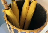 Vintage Bamboo Umbrella stand & umbrellas, wood trunk base lamp - thumbnail 6 of 8