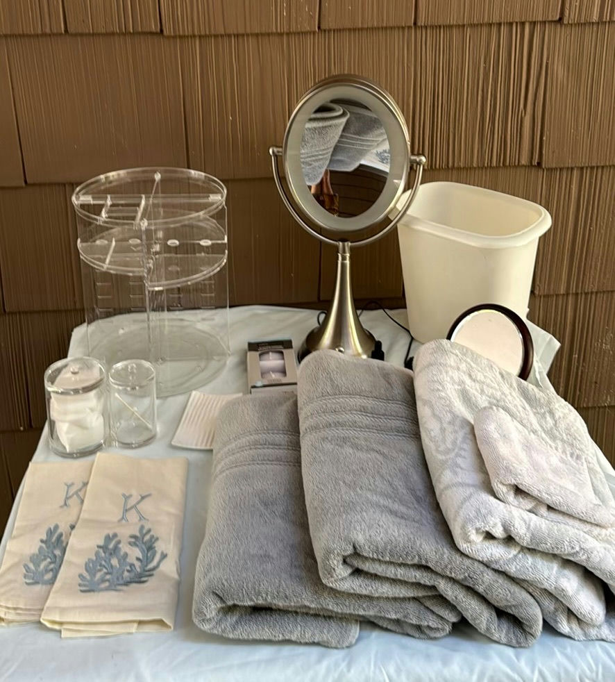 Monogrammed Beige Towels and Bathroom Accessories - image 1 of 6