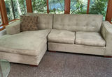 Ultra-suede Beige Sectional - thumbnail 1 of 5