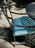 5-Piece Metal Patio Dining Set with Blue Cushions - thumbnail 3 of 6