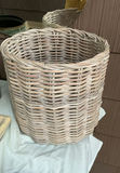 Vintage Metal Wastebasket ,oval Mirror, Basket, Wood Tray - thumbnail 4 of 7