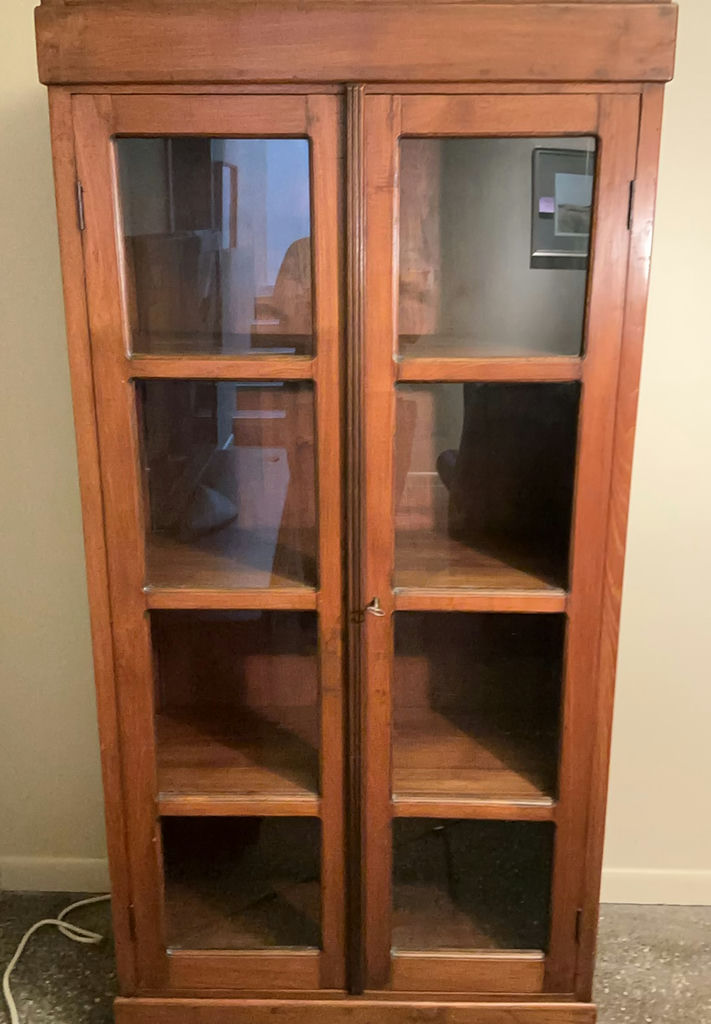 Rustic Pine, Glass Door Bookcase