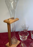Glassware set with tall decanter on wooden stand, pitcher, and stemmed glasses - thumbnail 4 of 4