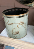 Vintage Metal Wastebasket ,oval Mirror, Basket, Wood Tray - thumbnail 2 of 7