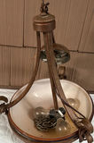 Rustic metal ceiling light and circular welcome sign with deer and trees - thumbnail 3 of 4