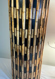 Vintage Bamboo Umbrella stand & umbrellas, wood trunk base lamp - thumbnail 5 of 8