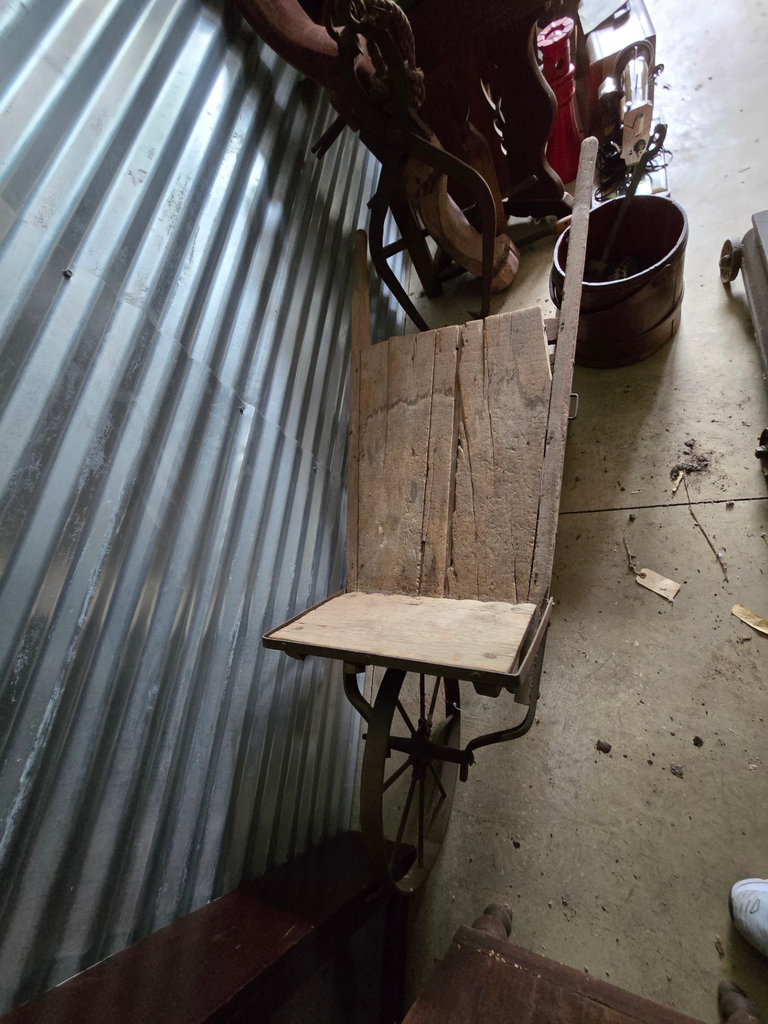 Antique wooden wheel barrow - image 1 of 14