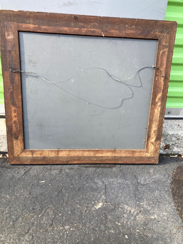 Wood-framed square mirror - image 6 of 6