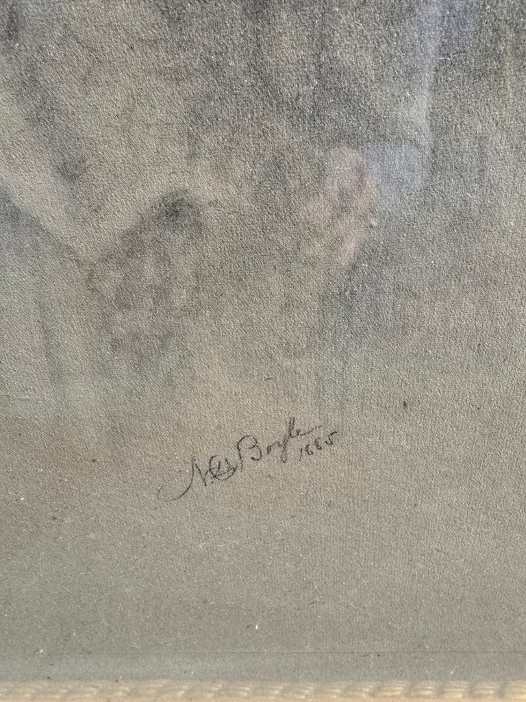 1885 Signed Ornate Rope-Frame Portrait - image 2 of 10