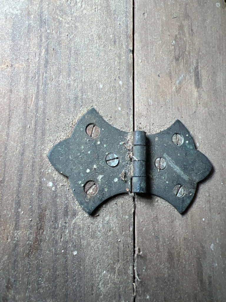 Vintage wooden nail cabinet with nails and hinge - image 6 of 7