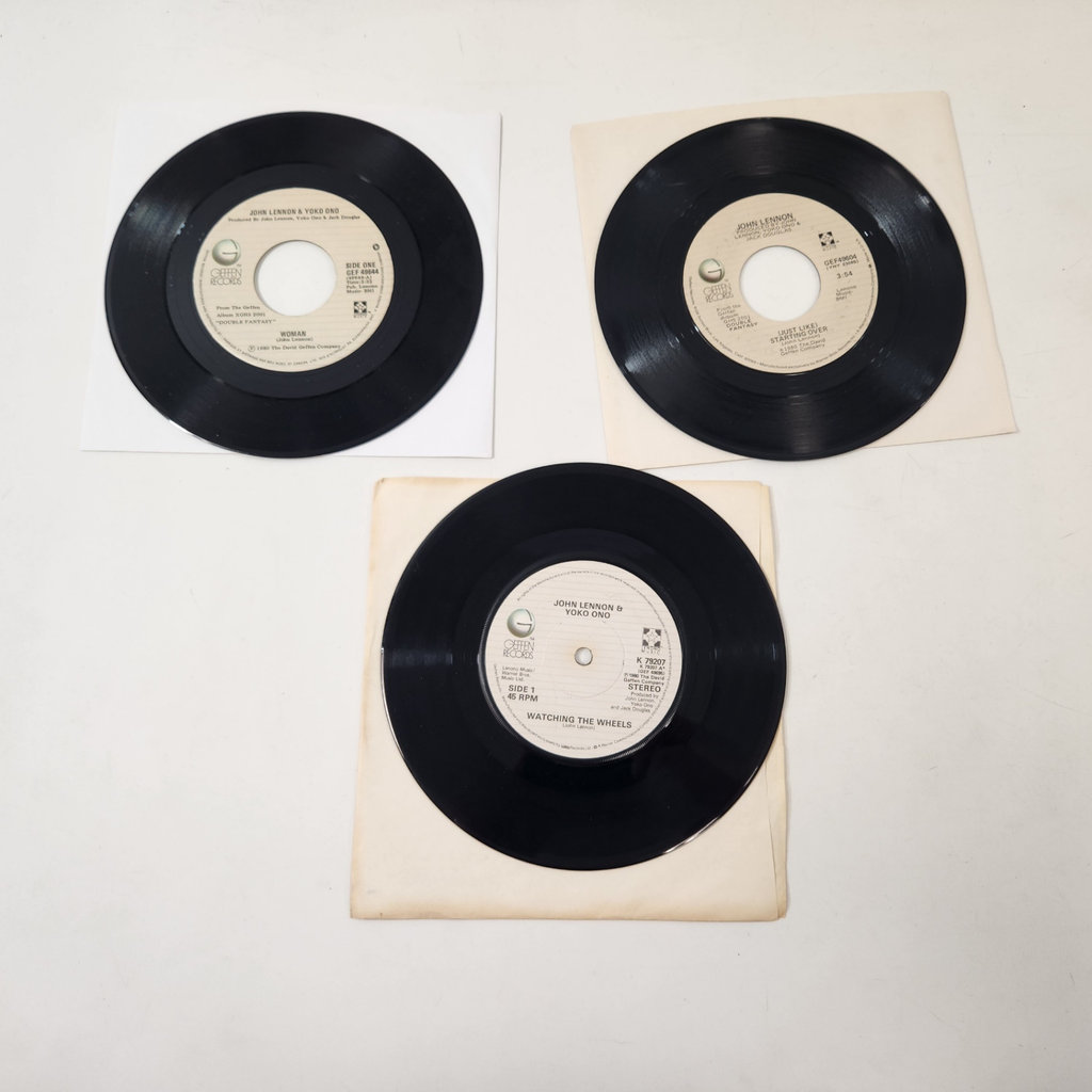 John Lennon Yoko Ono 7" Records x3 - image 1 of 6