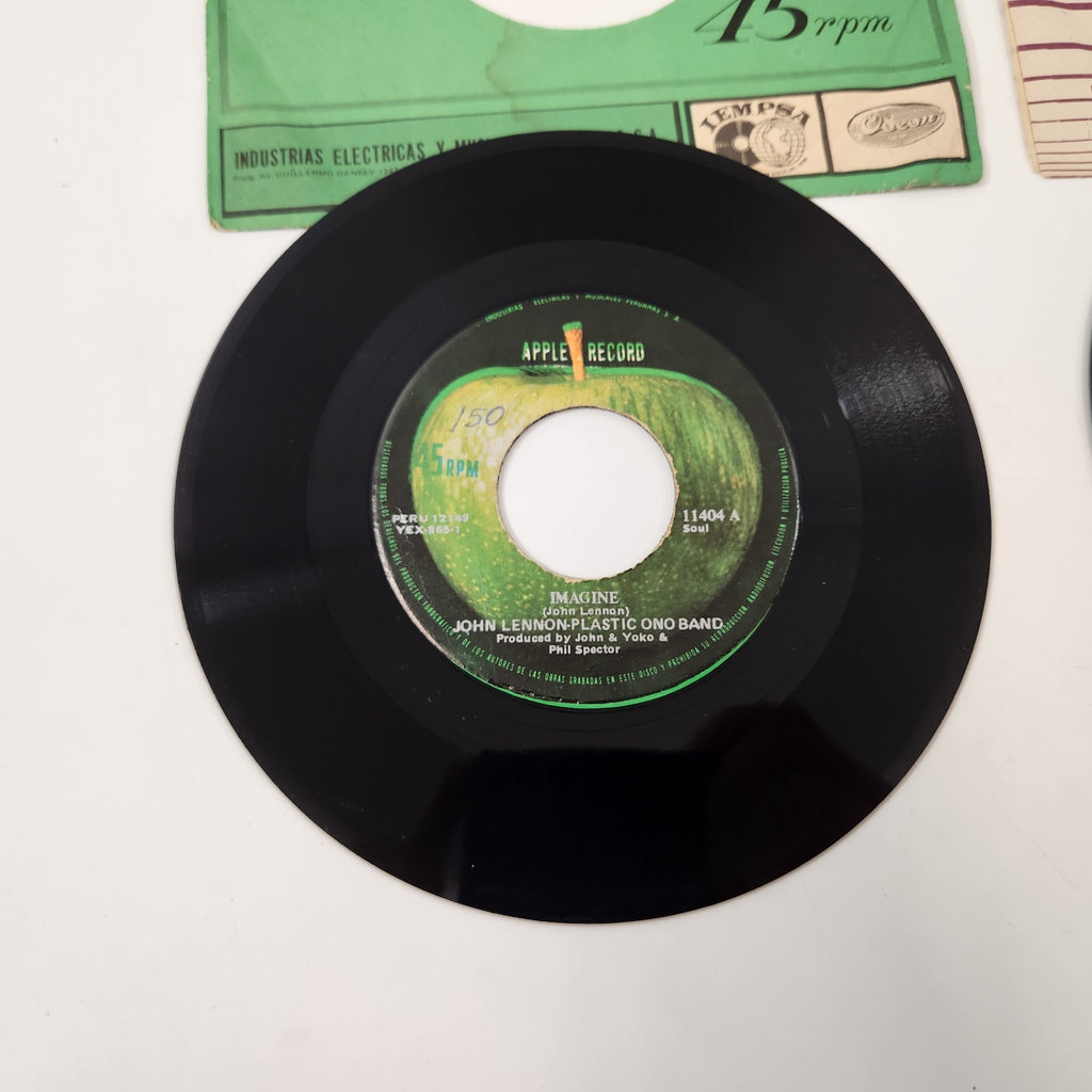 John Lennon Imagine/It's So Hard 7" Records Peru Pressing - image 3 of 5