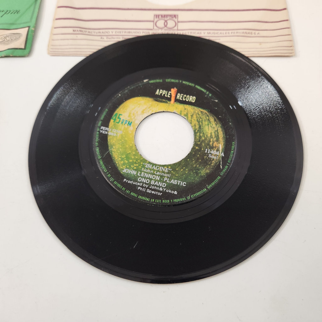 John Lennon Imagine/It's So Hard 7" Records Peru Pressing - image 2 of 5
